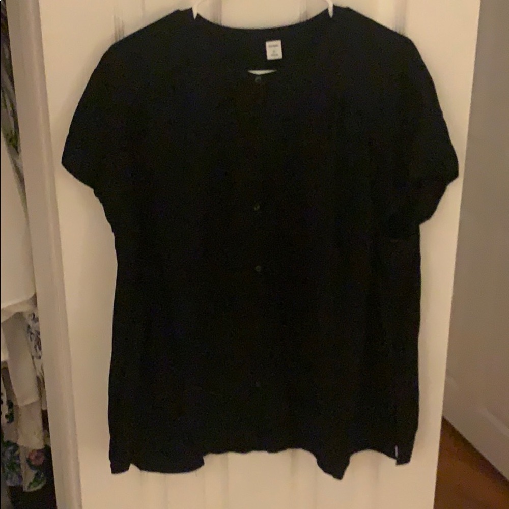 Black short sleeve button down